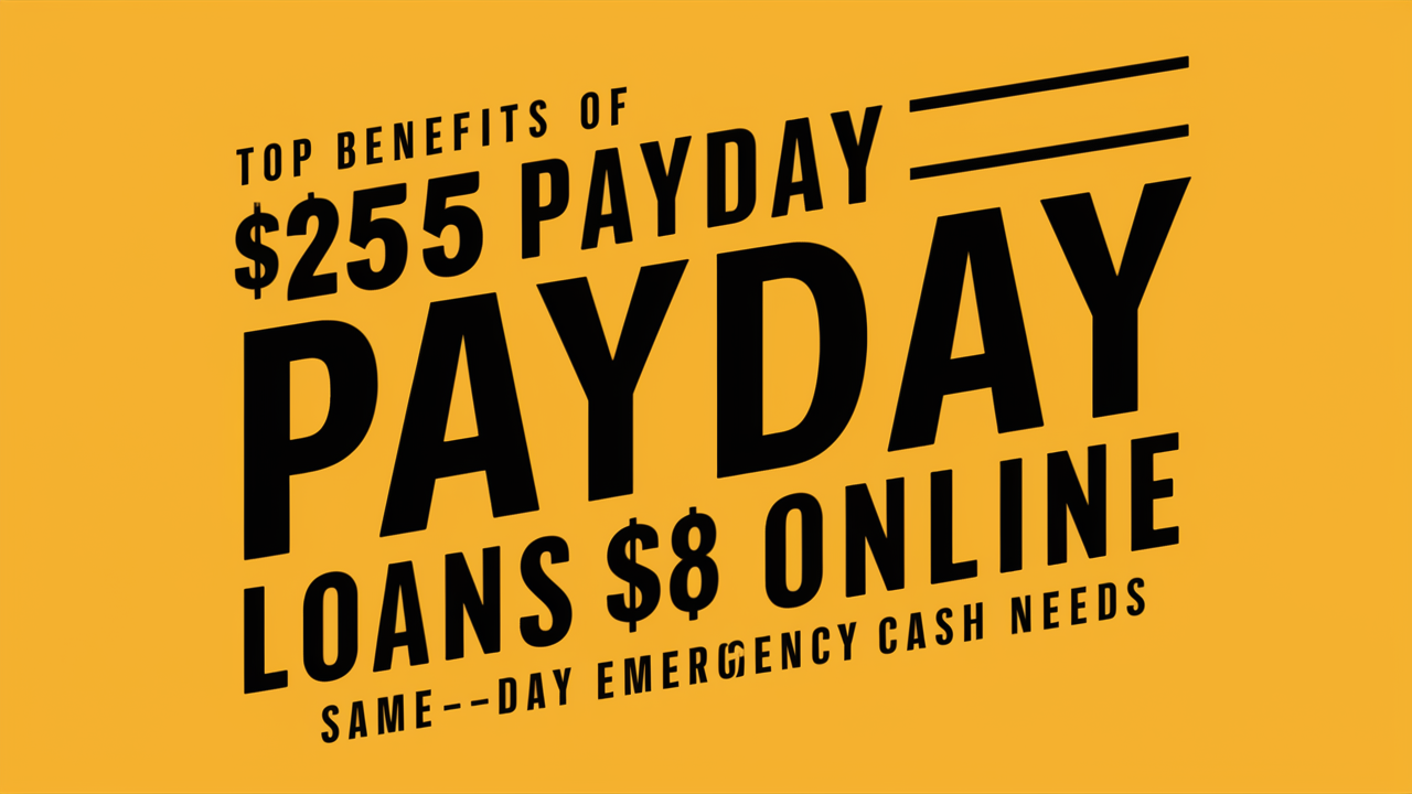 Benefits of $255 Payday Loans Online Same Day  for Emergency Cash Needs