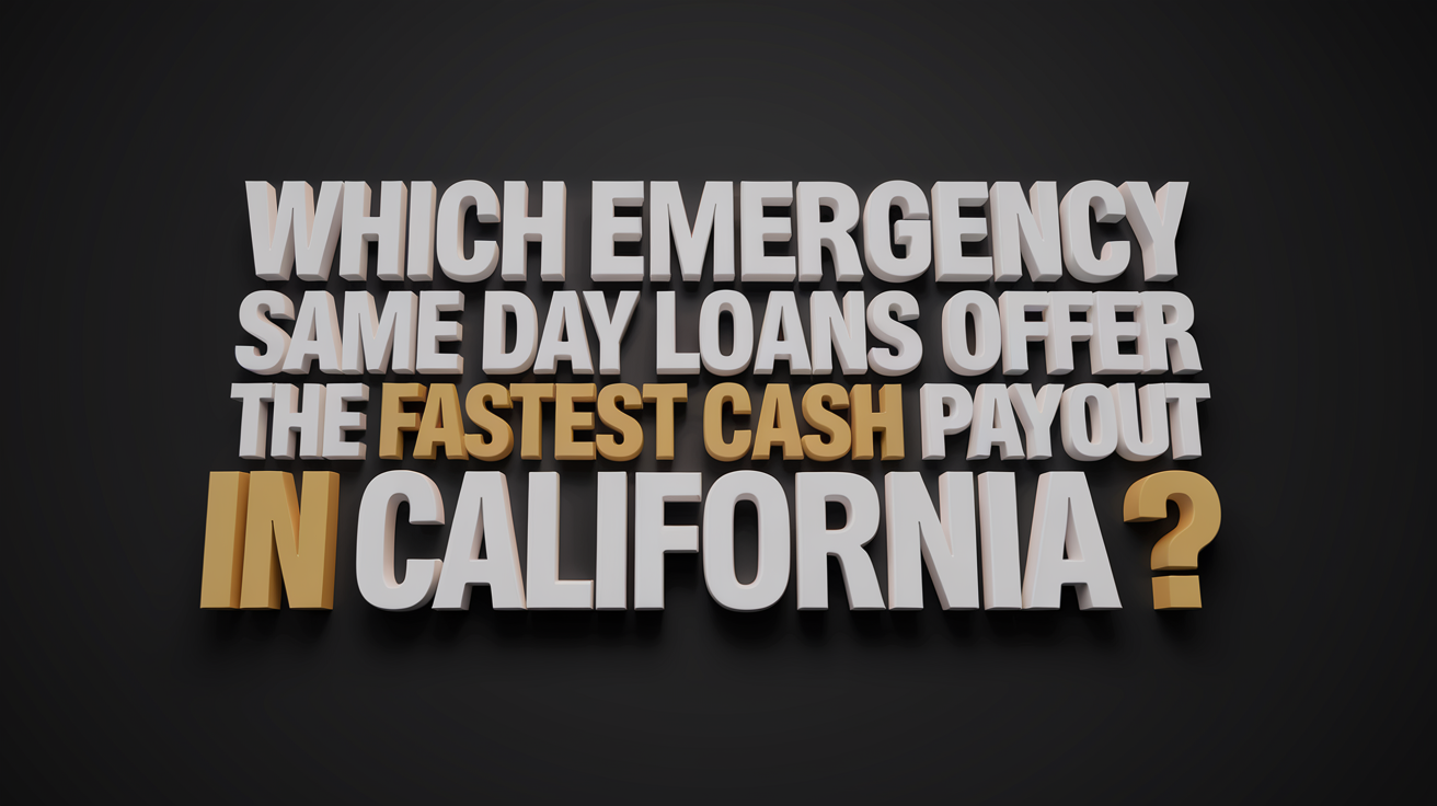 Which Emergency Same Day Loans Offer the Fastest Cash Payout in California?